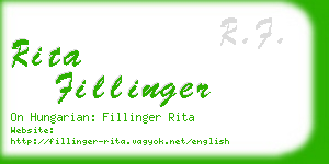 rita fillinger business card
